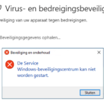 service windows beveiligingscentrum inschakelen
